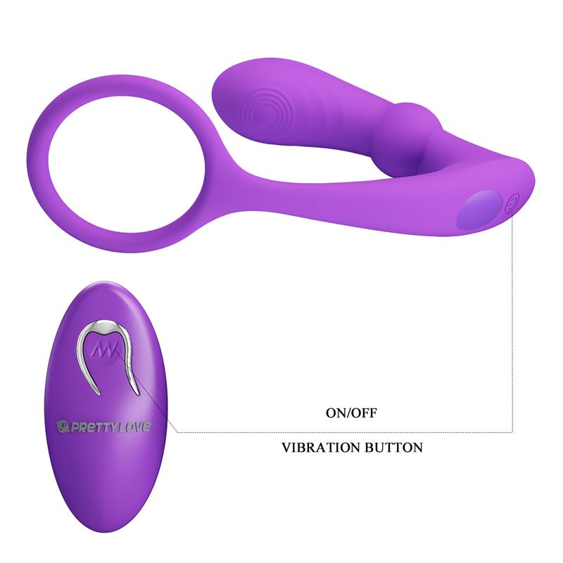 Warren Remote Controlled Vibrating and Pulsating Anal Plug and Penis Ring