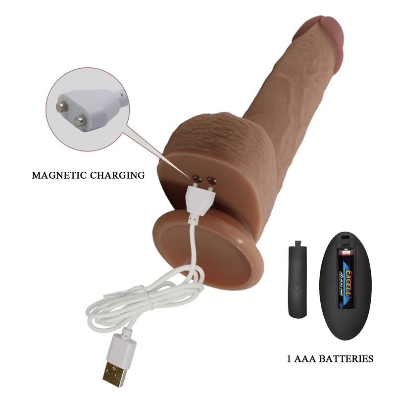 Tommy Realistic Dildo WITH Vibration and Thrusting with Remote