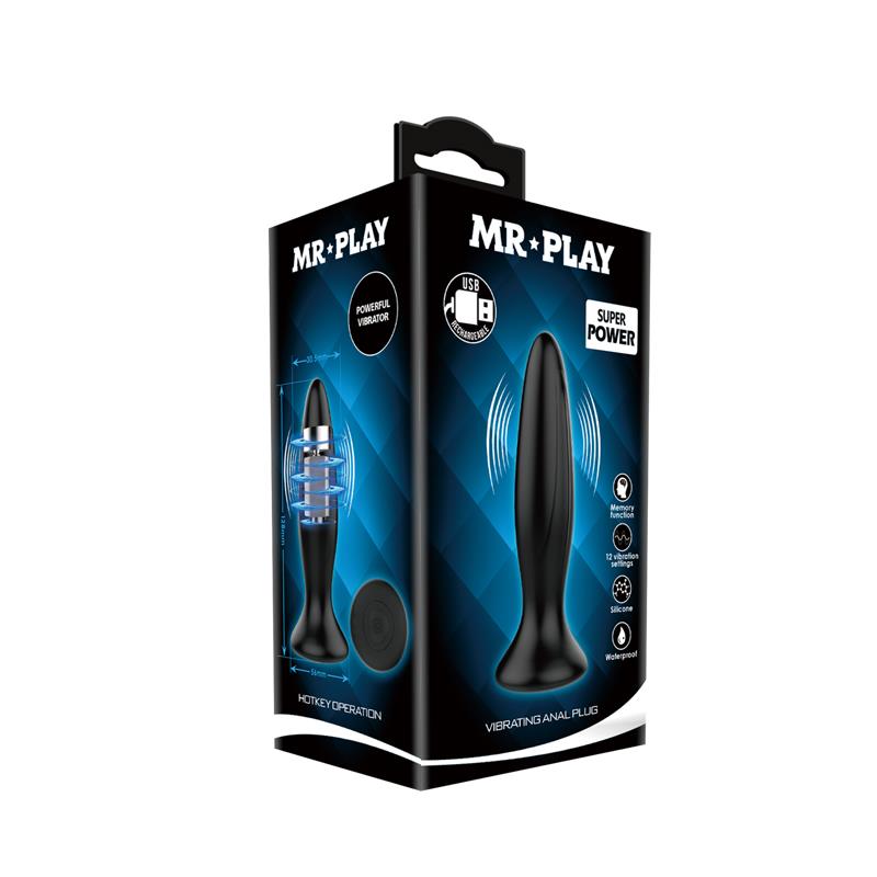 Mr Play Vibrating Anal Plug USB Silicone Clave 50