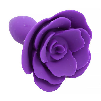 Rose Silicone Butt Plug Purple