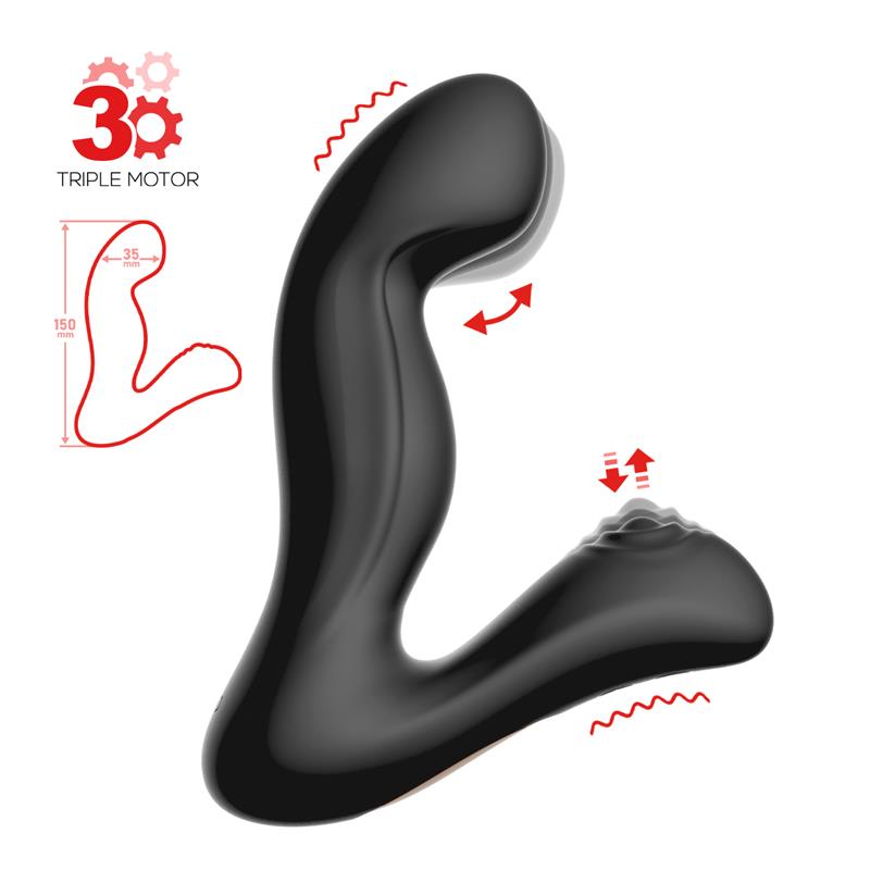 Convo Prostate Massager with Tapping and Finger Wiggle Function