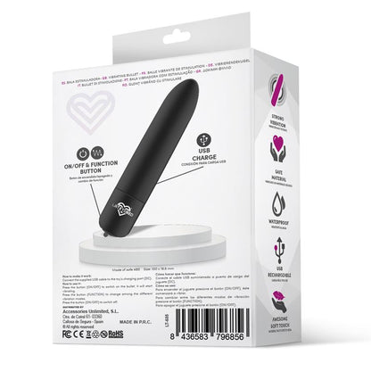 Shoty Vibrating Bullet USB 10 Speeds Powerful Motor Black