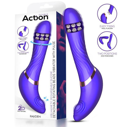 Rayden Detachable Rotating Beads Vibrator with Pulsation Two Positions