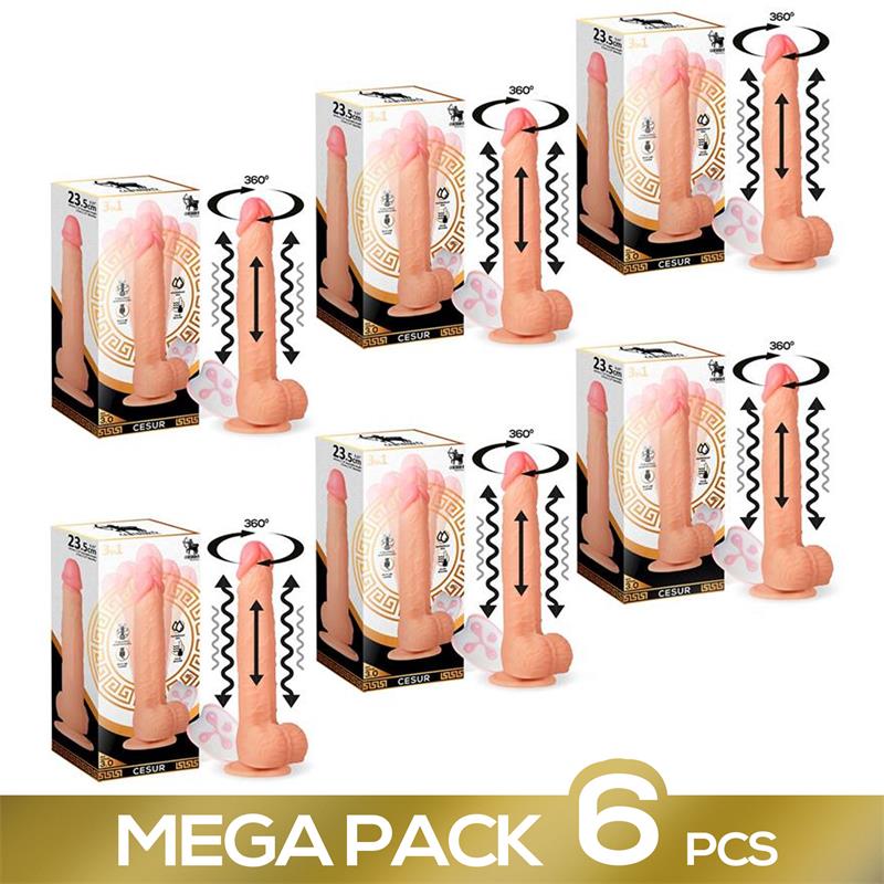 Pack of 6 Cesur 30 Realistic Dildo with Vibration 360¬¨¬®¬¨¬Æ‚Äö√Ñ√∂‚àö‚Ä†¬¨¬• Undulating Movement and Telescopic