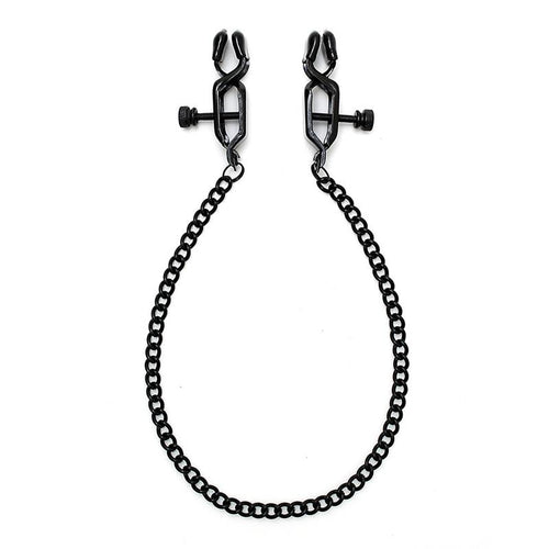 Adjustable nipple clamps with black chain