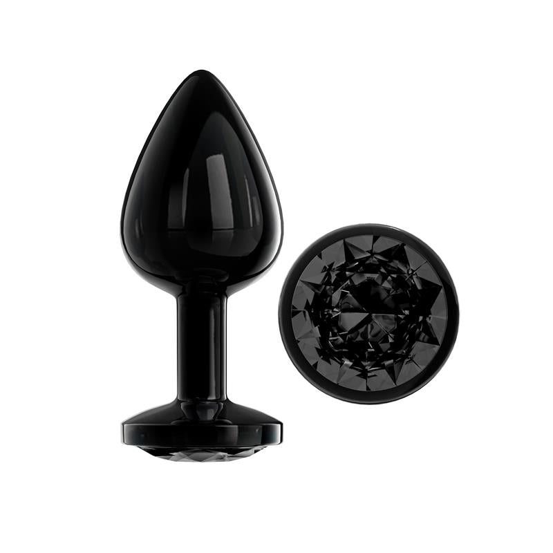 Blackgem Metalic Butt Plug with Jewel Black Size M