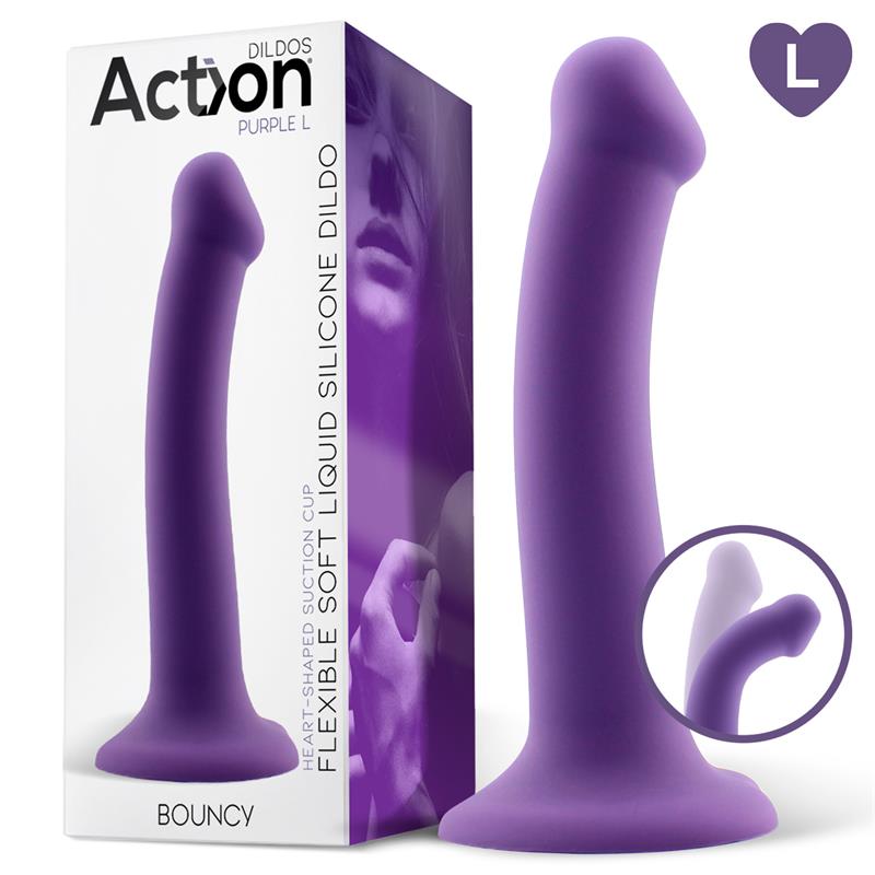 Bouncy Liquid Silicone Dildo Hiper Flexible 75 19 cm Size L Purple