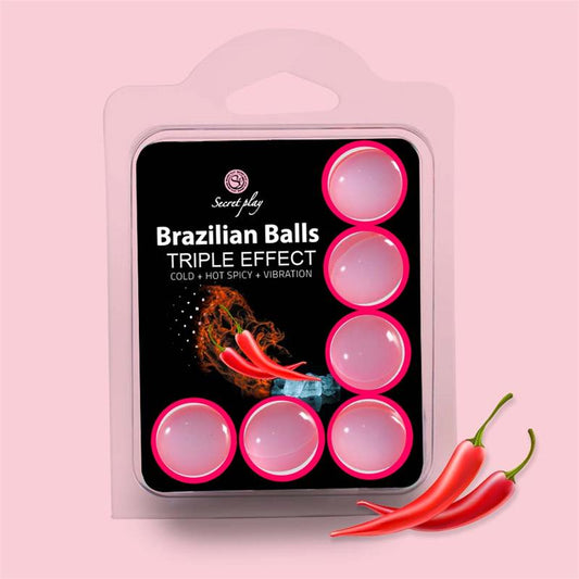 Set 6 Brazilian Balls Triple Effect Heat Cold and Vibration