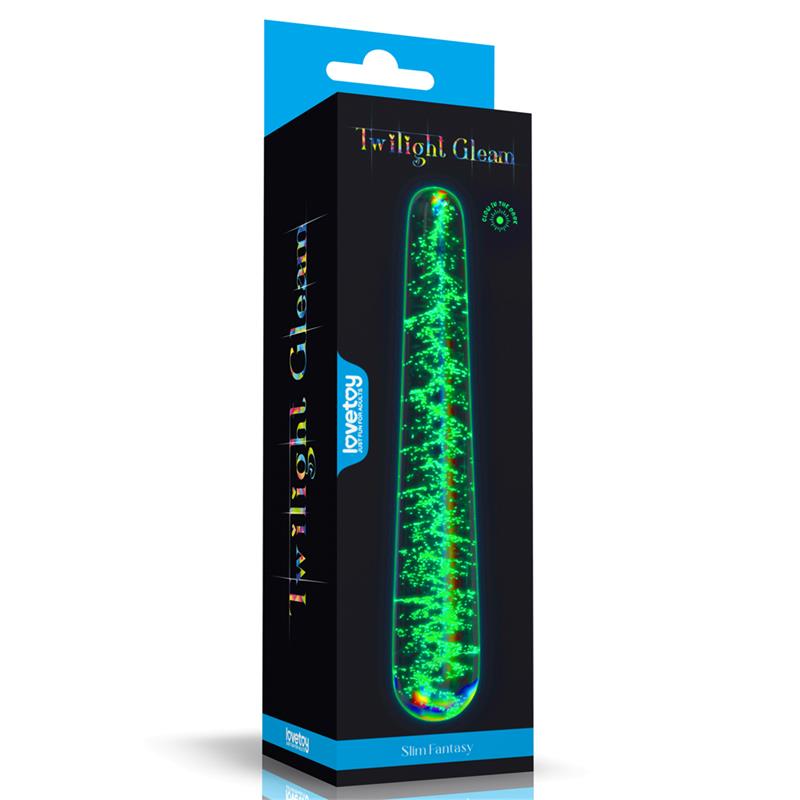 Glow in the Dark Glass Dildo Twilight Gleam Slim