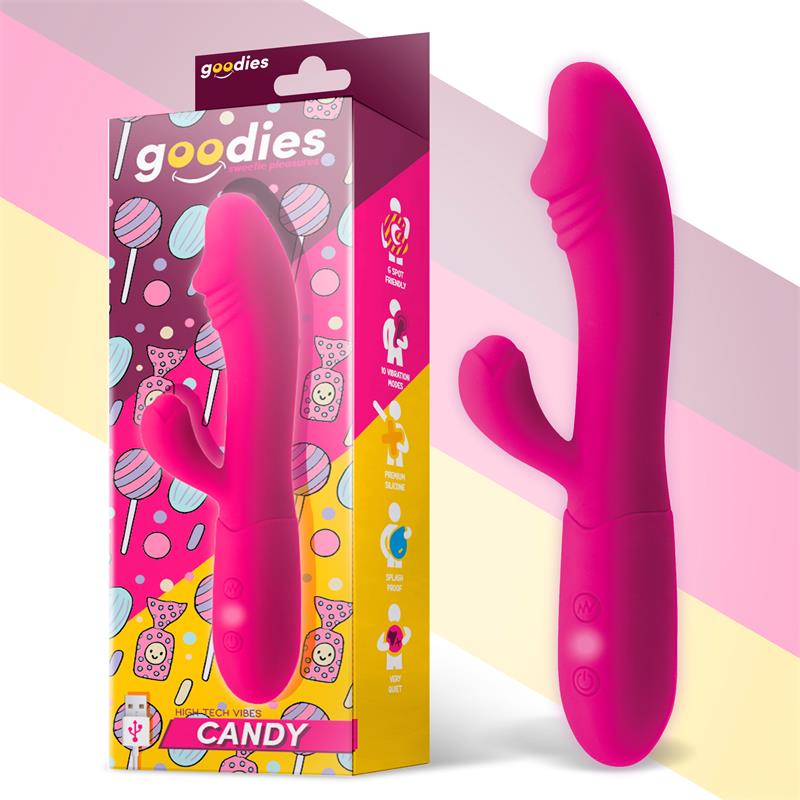 Candy G Spot Rabbit Vibe USB Silicone Fucshia