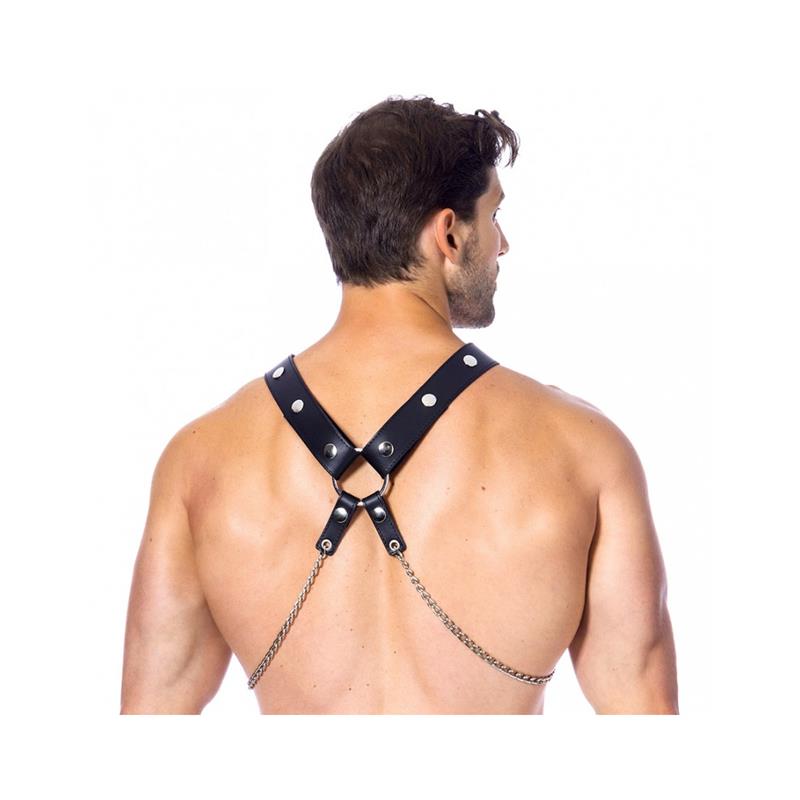 Leather Harness with Chains