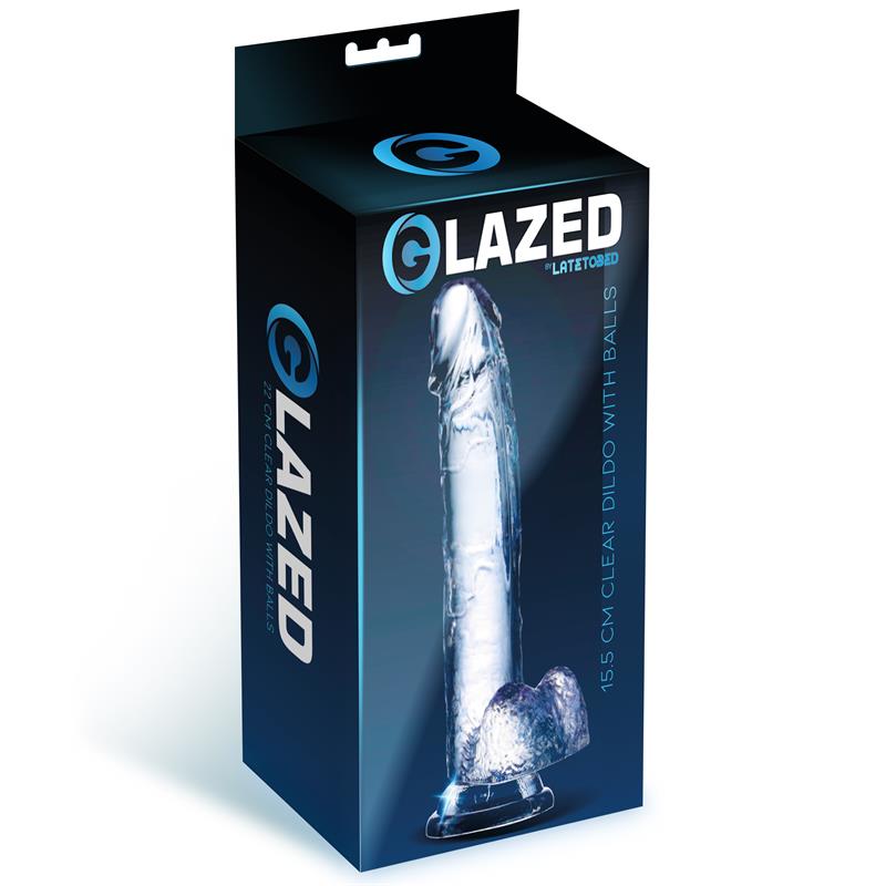 Realistic Dildo with Testicles Crystal Material 155 cm