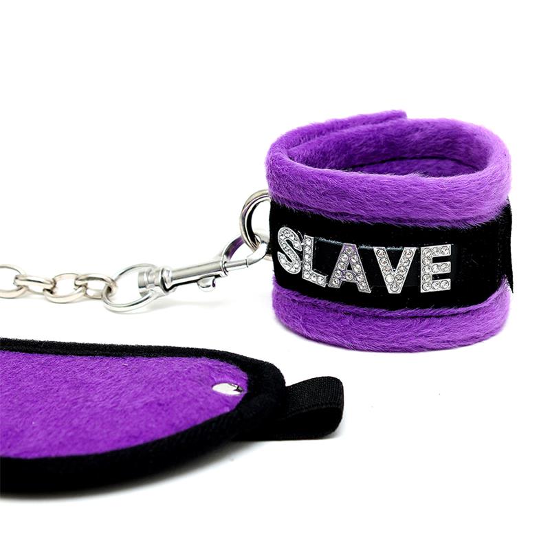 Rimba Bondage Play Handcuffs and Eyemask Purple