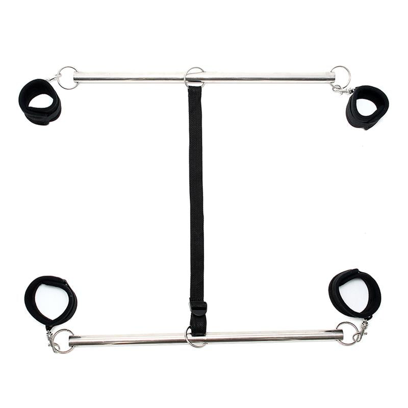 Double Spreader Bar with Cuffs Adjustable Black