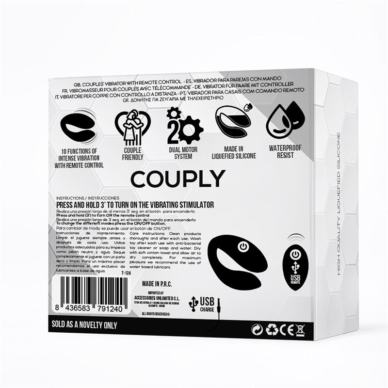 Couply Couple Toy with Remote Control USB Unibody Liquid Silicone