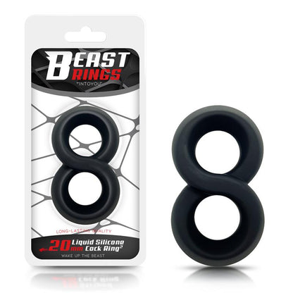 Double Penis Ring 100 Liquid Silicone 2 cm Black