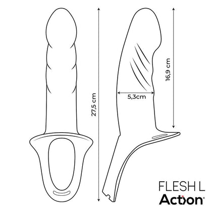 Strap On with Hollow Dildo Premium Silicone Size L Flesh