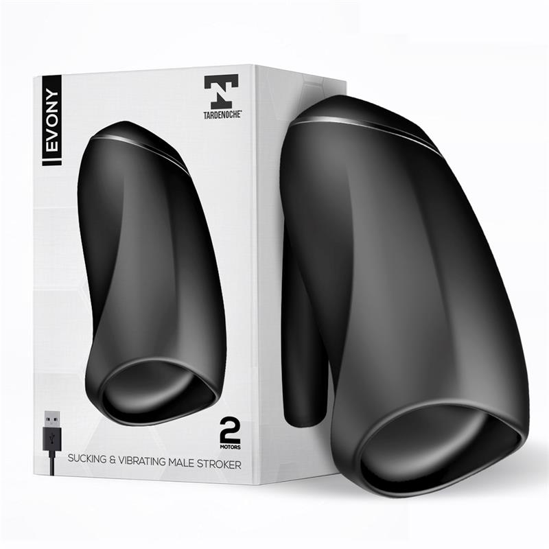 Evony Oral Sex Male Masturbator Suction and Vibration 2 Motors USB Silicone