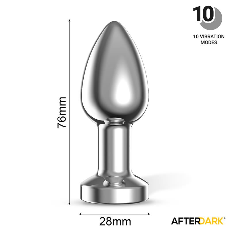 Dimpor Chrome Anal Plug with Vibration and Magnetic USB Size S