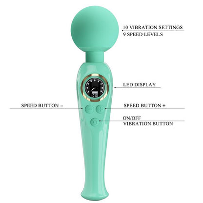 Skyler Massager Wand with Digital Screen Green