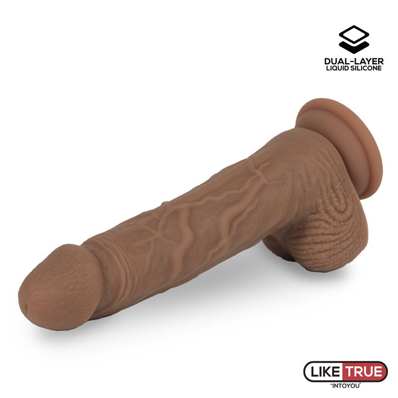 Dildo Dual Layer Silicone 825 Brown