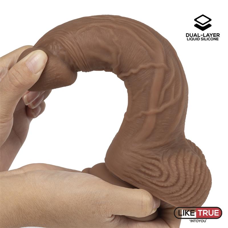 Dildo Dual Layer Silicone 825 Brown