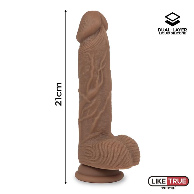 Dildo Dual Layer Silicone 825 Brown