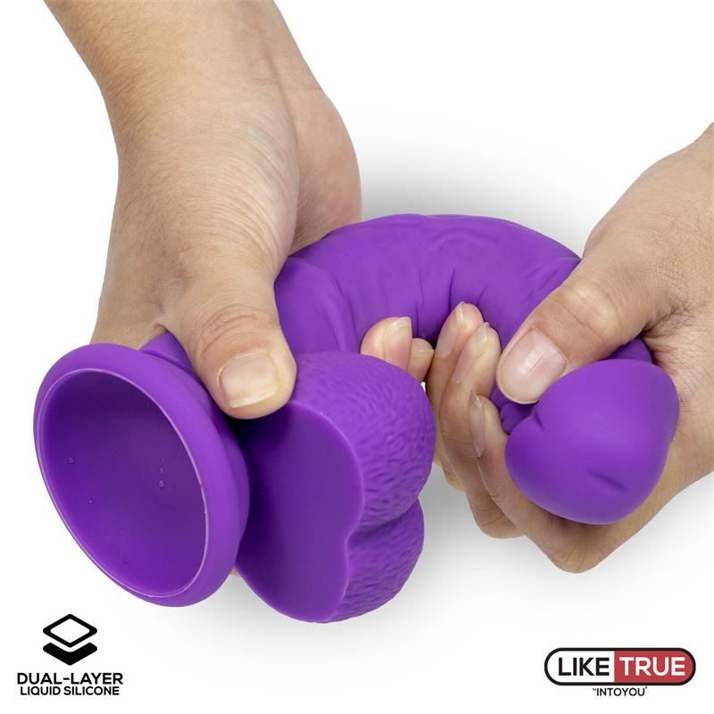 Realistic Dildo Liquid Silicone Dual Layer 8 Purple