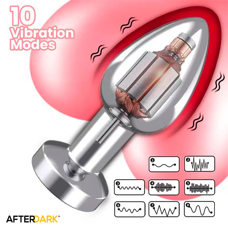 Dimpor Chrome Anal Plug with Vibration and Magnetic USB Size M