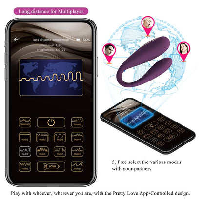 August Vibrador de Parejas App Remote Lila CL12