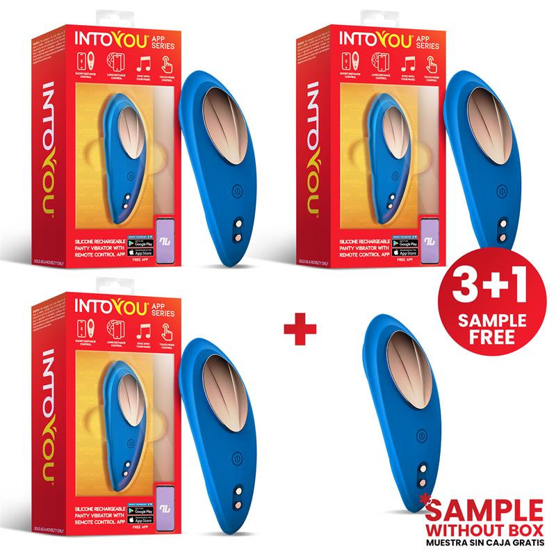 Pack 3 Sample Silcone Panty Vibrator with App Blue