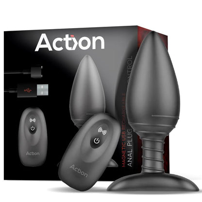 Asher Butt Plug with Remote Control Magnetic USB Black