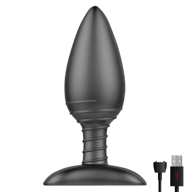 Asher Butt Plug with Remote Control Magnetic USB Black