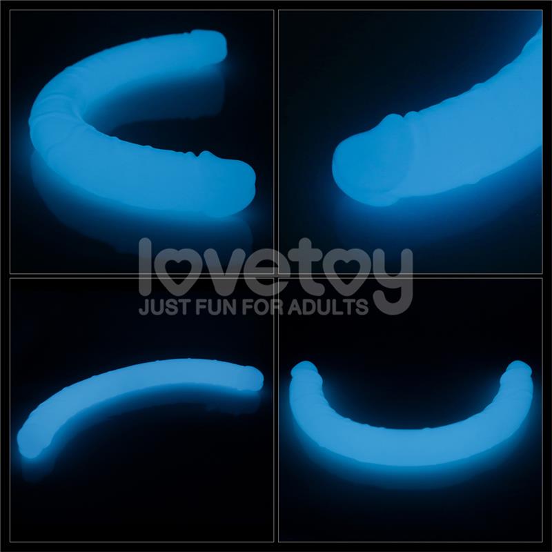 Double dildo Lumino Blue Light 185