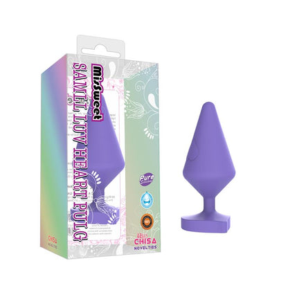 Large Luv Heart Plug Purple Silicone