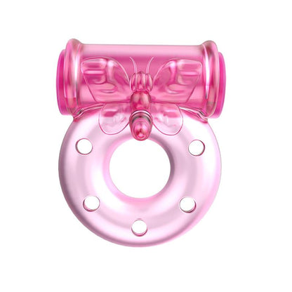 Baile Vibrating Cock Ring with Condom Pink