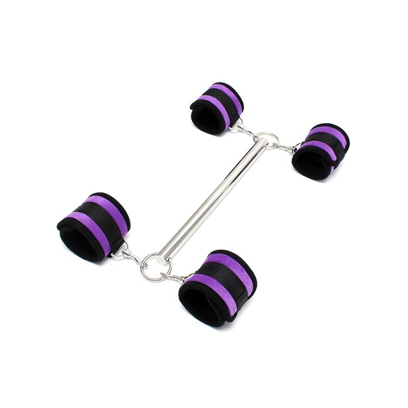 Spreader Bar with Detachable 4 Cuffs Purple