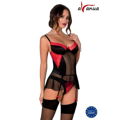 ODINA Corset Black Red