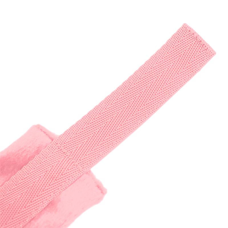 Handcuffs with Velcro with Long Fur Pink