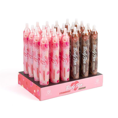 Body Pen Display with 24 units 12 Strawberry 12 Chocolate