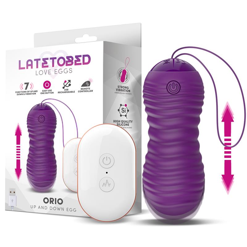 Orio Huevo Vibrating and Telescopic Up and Down Movement Remot Control Purple