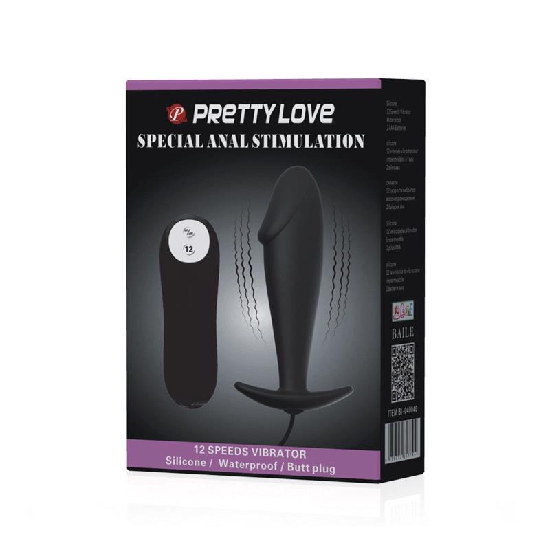 Anal Plug Black with Remote Control