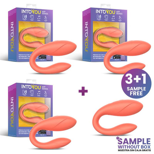 Pack 3 Sample Vibrating Couple Toy with App Flexible Salmon