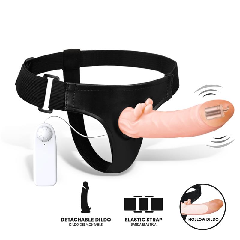 Hybee Multi Speed Strap On with Hollow Dildo and Remote Control