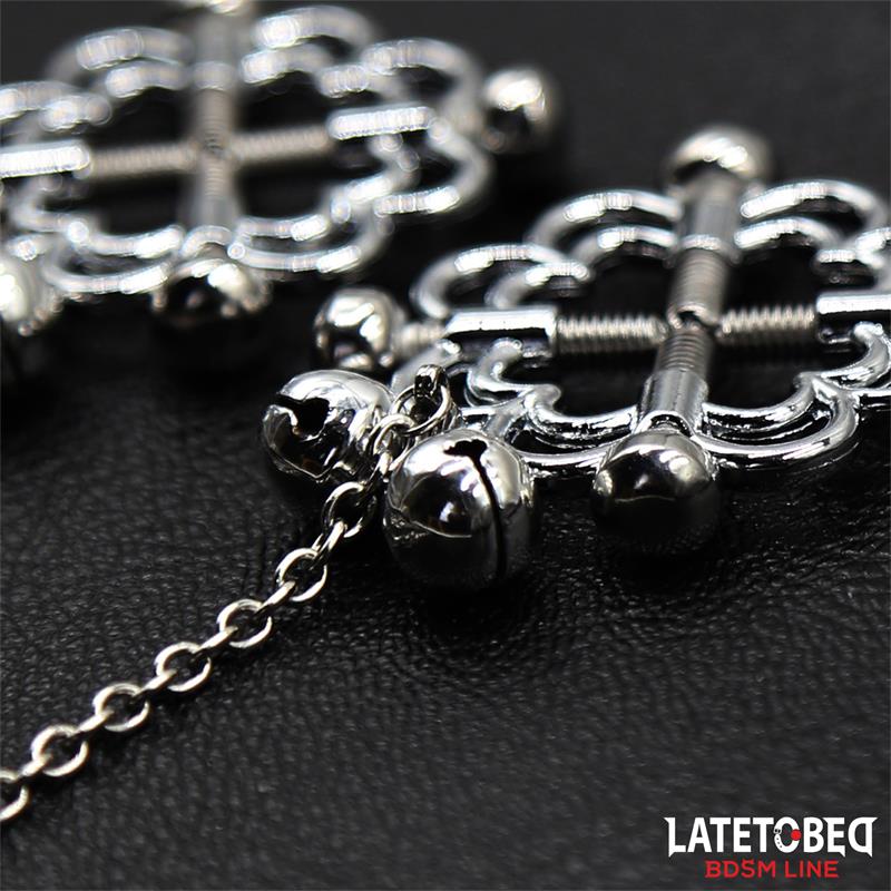 Metal Flower Nipple Clamps with Chain