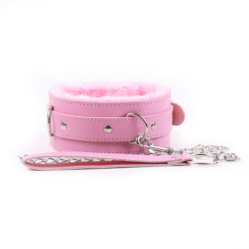 Collar with Leash Pastel Pink