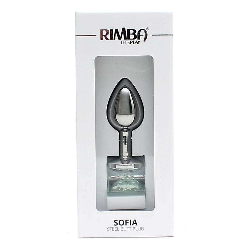 Metal Butt Plug Sofia Clear Jewel