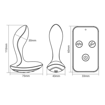 Prostate Massager with Electric Shock and Vibration and Remote Control