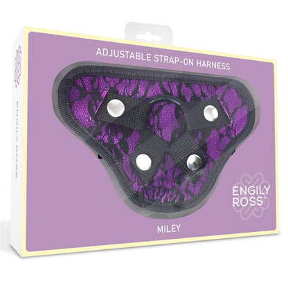 Miley Universal Adjustable Harness with 3 Silicone Rings Purple