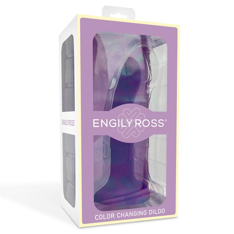 Color Changing Dildo Purple to Pink Size M 17 cm